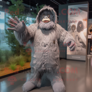 Grå Sasquatch maskot...