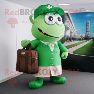 nan Green Beer mascot costume character dressed with a Dress Pants and Tote bags