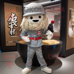 Sølv Ramen maskot kostume...