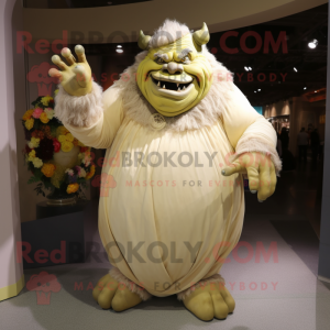 Cream Ogre maskot kostume...