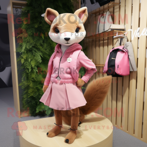 Pink Marten maskot kostume...