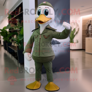 Olive Goose maskot drakt...