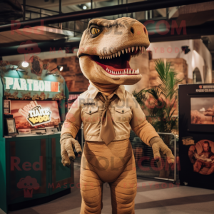 Tan T Rex mascotte kostuum...