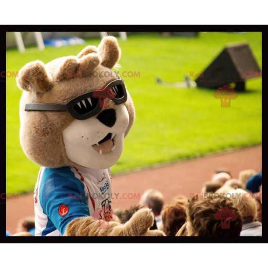 Mascotte dell'orso bruno con occhiali da sole - Formato L (175-180 CM)