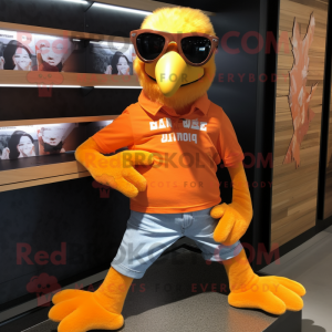 Orange Crow maskot kostume...