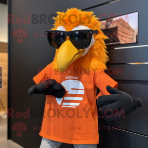 Orange Crow maskot drakt...