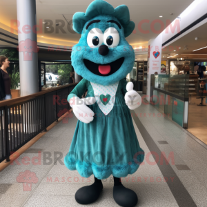 Teal Heart mascotte kostuum...