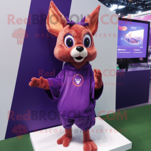 Purple Roe Deer mascot costume character dressed with a Shorts and Wraps