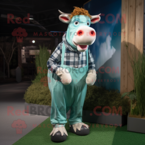 Cyan Guernsey Cow mascotte...