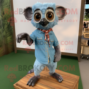 Sky Blue Lemur mascotte...