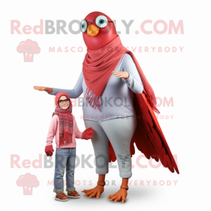 Red Pigeon maskot kostume...