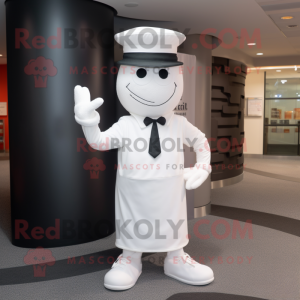 White Bracelet mascot costume character dressed with a Dress Pants and Hat pins