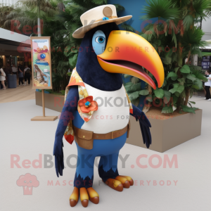 Creme Toucan maskot kostume...