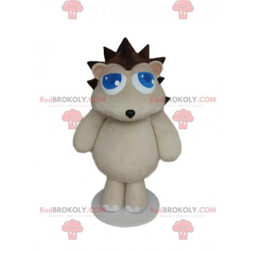 Mascotte witte egel met zijn bruine stekels - Redbrokoly.com
