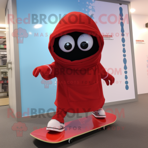 Rood skateboard mascotte...