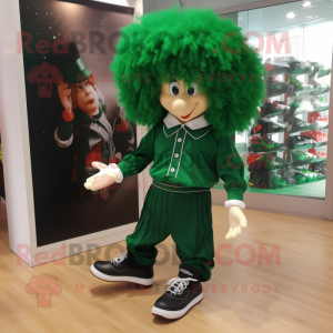 Forest Green Irish Dancing Shoes mascot costume character dressed with a Trousers and Shoe clips