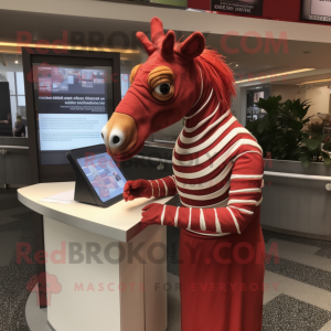 Rød Quagga maskot kostume...