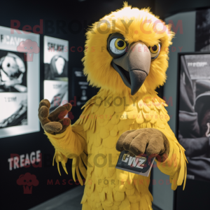 Gul Vulture maskot kostym...