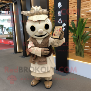 Beige Samurai maskot...