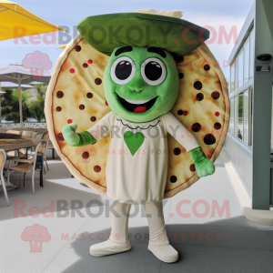 Olive Pizza Slice mascot costume character dressed with a Bikini and Belts