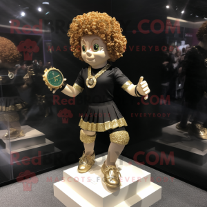 Gold Irish Dancing Shoes mascot costume character dressed with a Rash Guard and Bracelet watches