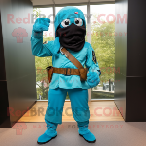 Turquoise Commando mascotte...