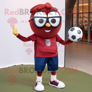 Maroon Soccer Ball maskot...