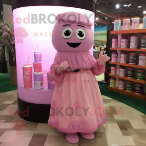 Rosa doftljus maskot kostym...