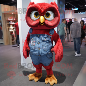 Red Owl maskot kostume...