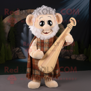 Beige keltisk harpe maskot...