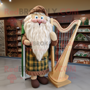 Beige keltisk harpe maskot...
