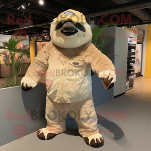 Beige Giant Sloth maskot...