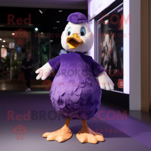 Purple Goose maskot kostume...