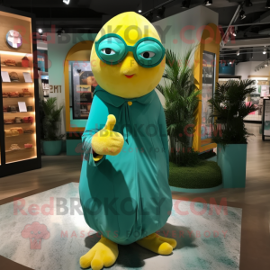 Teal Lemon mascotte kostuum...