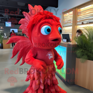 Red Betta Fish maskot...