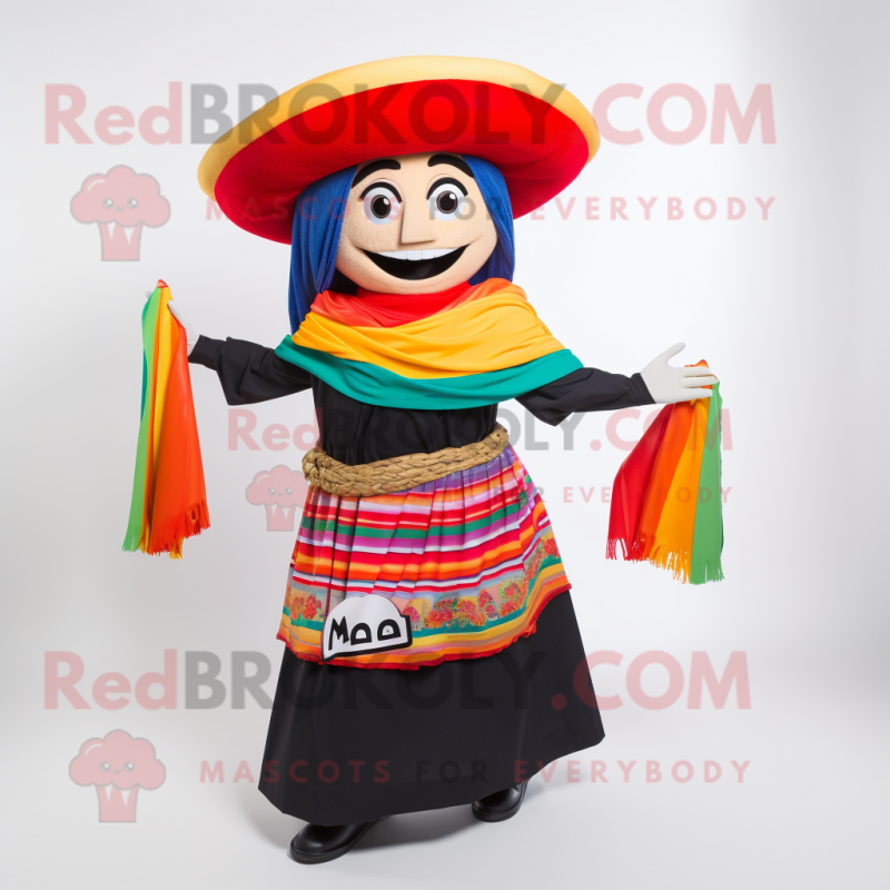 nan Fajitas mascot costume character dressed with a Maxi Skirt and Berets
