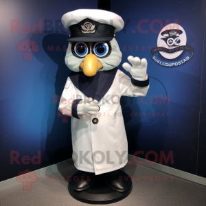 Navy Gyro mascot costume character dressed with a Cover-up and Shoe clips