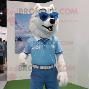 Sky Blue Say Wolf maskot...