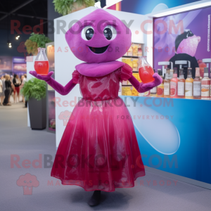 Magenta blomme maskot...