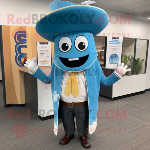 Sky Blue Tacos maskot drakt...