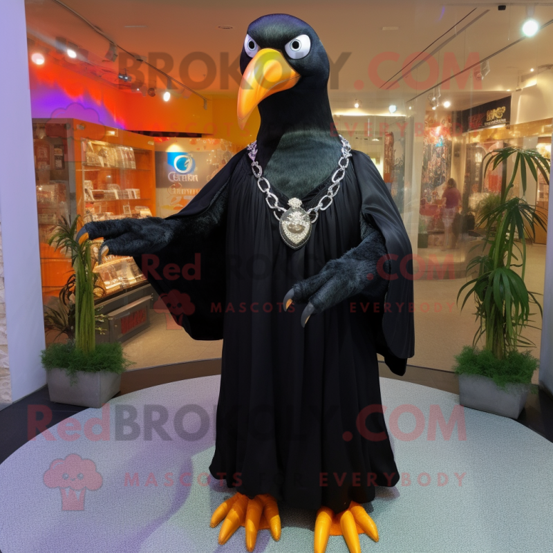 Black Albatross mascot costume character dressed with a Evening Gown ...