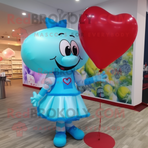 Cyan Heart Shaped Balloons...