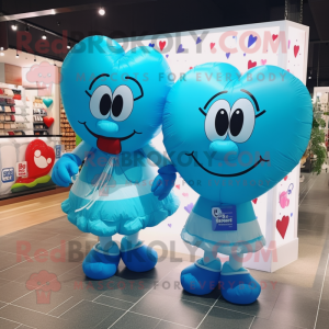 Cyan Heart Shaped Balloons...