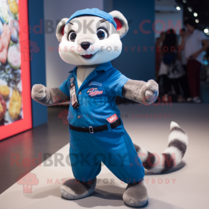 nan Ferret mascot costume character dressed with a Jeggings and Cummerbunds