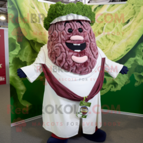 Navy Corned Beef And Cabbage mascot costume character dressed with a Sweater and Necklaces