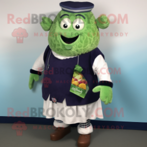 Navy Corned Beef And Cabbage mascot costume character dressed with a Sweater and Necklaces