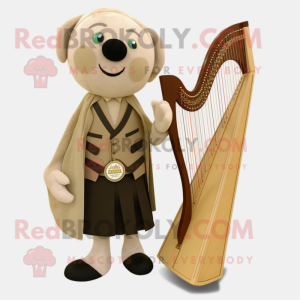Beige Celtic Harpe maskot...