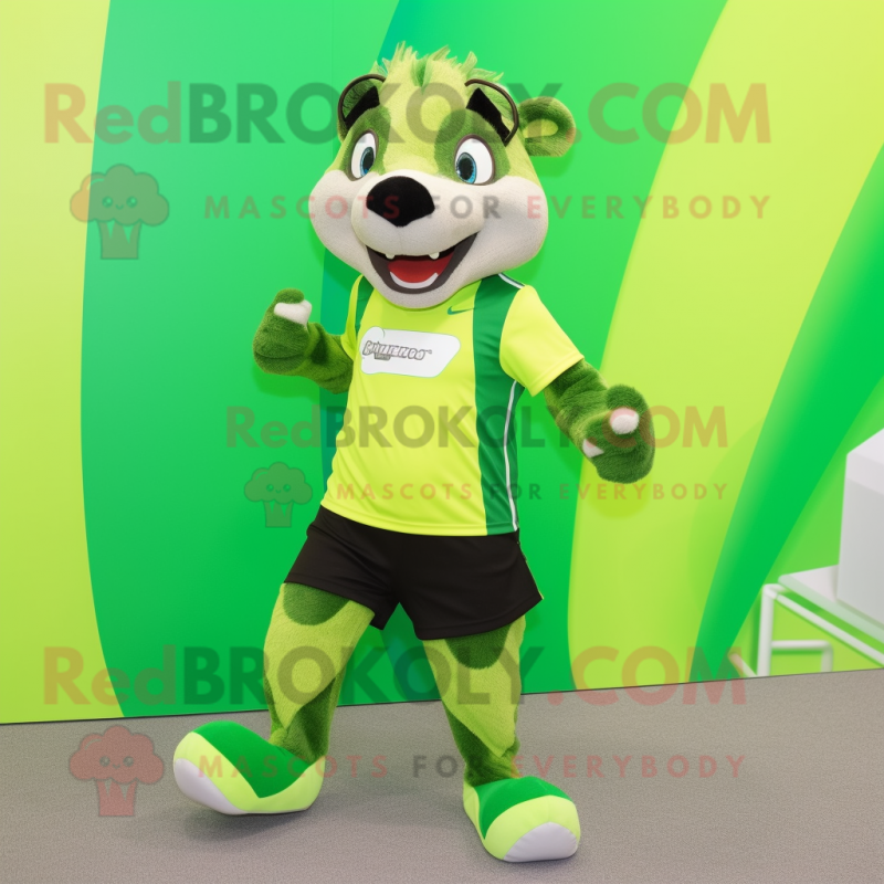 Personaje de disfraz de mascota de foca verde lima vestido con un mono y  cinturones - Disfraces de mascotas -  Tamaño L (175-180 CM)