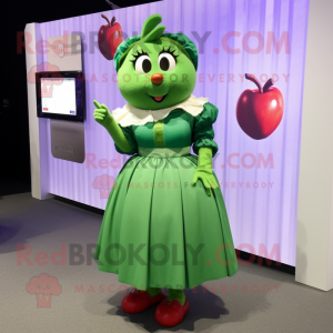 nan Apple mascot costume character dressed with a A-Line Skirt and Earrings