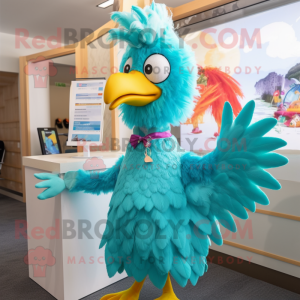 Turquoise Chicken mascotte...